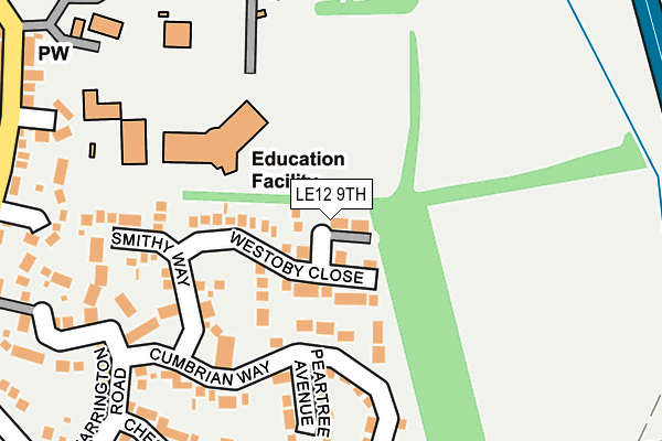 LE12 9TH map - OS OpenMap – Local (Ordnance Survey)