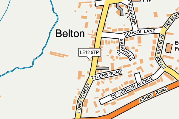 LE12 9TP map - OS OpenMap – Local (Ordnance Survey)