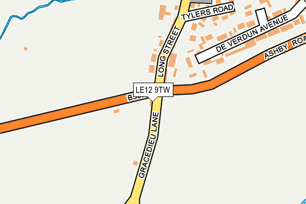 LE12 9TW map - OS OpenMap – Local (Ordnance Survey)