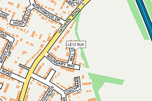 LE12 9UA map - OS OpenMap – Local (Ordnance Survey)