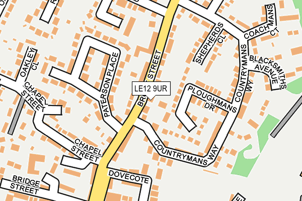 LE12 9UR map - OS OpenMap – Local (Ordnance Survey)