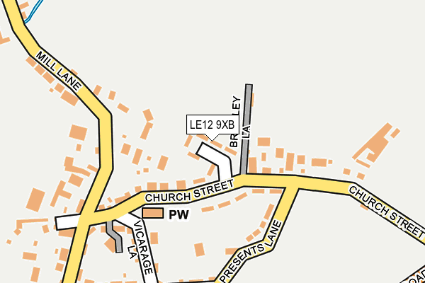LE12 9XB map - OS OpenMap – Local (Ordnance Survey)