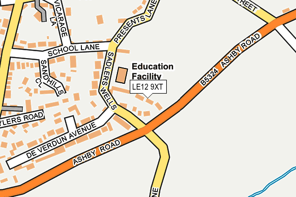 LE12 9XT map - OS OpenMap – Local (Ordnance Survey)