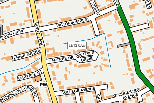 LE13 0AE map - OS OpenMap – Local (Ordnance Survey)