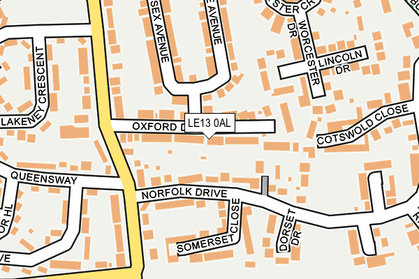 LE13 0AL map - OS OpenMap – Local (Ordnance Survey)