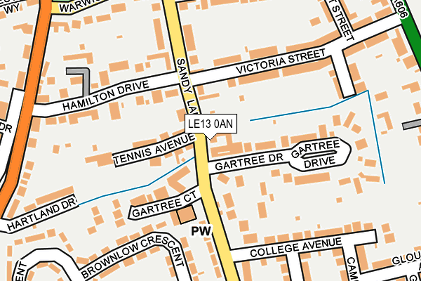 LE13 0AN map - OS OpenMap – Local (Ordnance Survey)