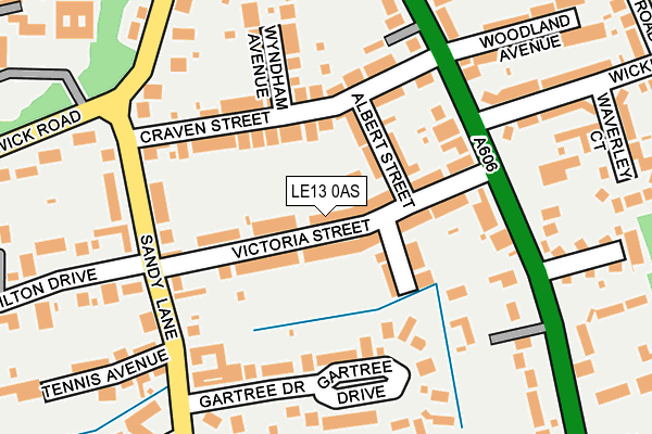 LE13 0AS map - OS OpenMap – Local (Ordnance Survey)