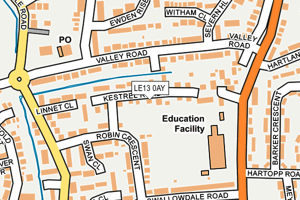 LE13 0AY map - OS OpenMap – Local (Ordnance Survey)