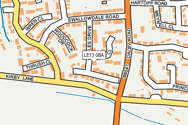 LE13 0BA map - OS OpenMap – Local (Ordnance Survey)