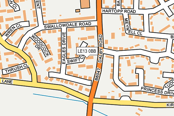 LE13 0BB map - OS OpenMap – Local (Ordnance Survey)