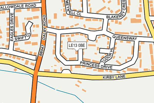 LE13 0BE map - OS OpenMap – Local (Ordnance Survey)