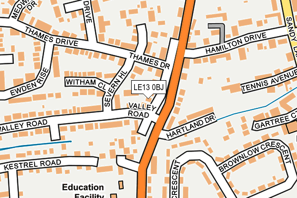 LE13 0BJ map - OS OpenMap – Local (Ordnance Survey)