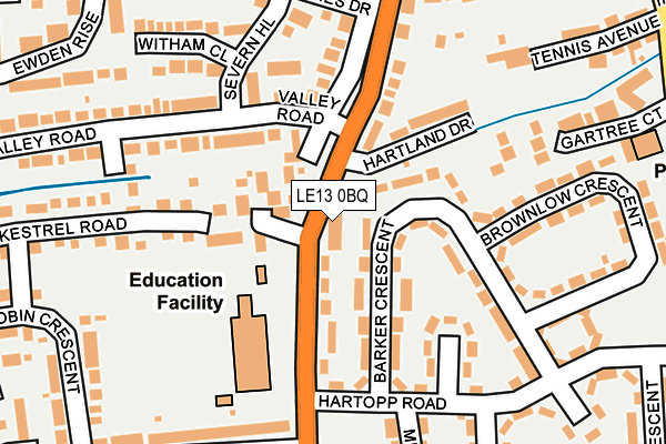 LE13 0BQ map - OS OpenMap – Local (Ordnance Survey)