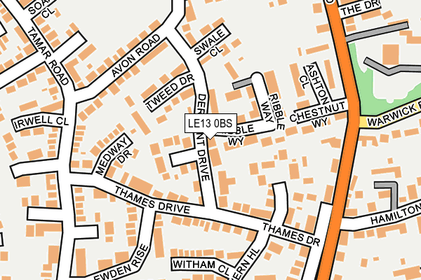 LE13 0BS map - OS OpenMap – Local (Ordnance Survey)