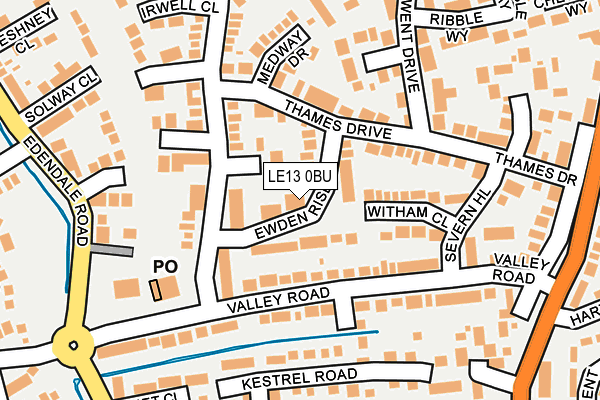 LE13 0BU map - OS OpenMap – Local (Ordnance Survey)