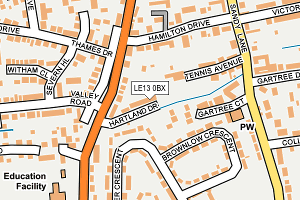 LE13 0BX map - OS OpenMap – Local (Ordnance Survey)