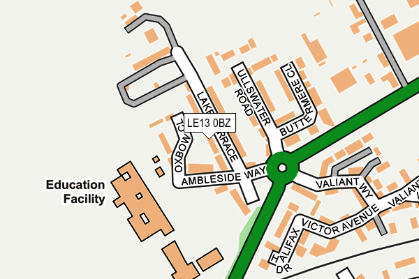 LE13 0BZ map - OS OpenMap – Local (Ordnance Survey)