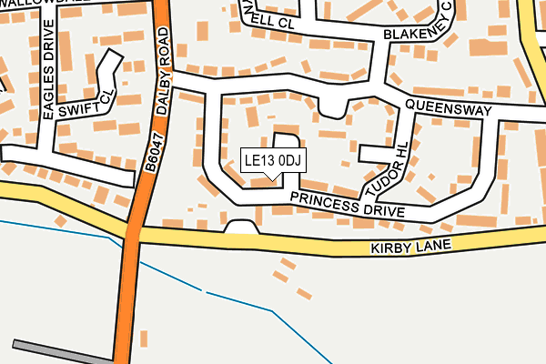 LE13 0DJ map - OS OpenMap – Local (Ordnance Survey)