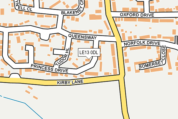 LE13 0DL map - OS OpenMap – Local (Ordnance Survey)