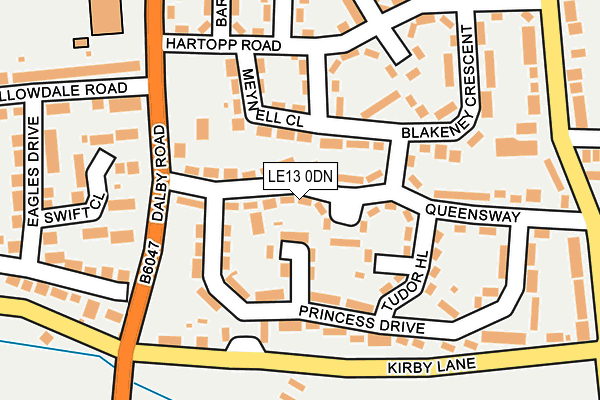 LE13 0DN map - OS OpenMap – Local (Ordnance Survey)