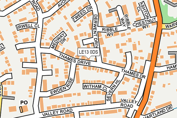 LE13 0DS map - OS OpenMap – Local (Ordnance Survey)