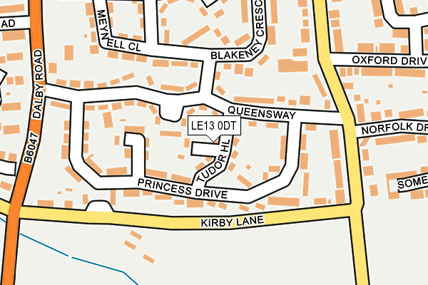 LE13 0DT map - OS OpenMap – Local (Ordnance Survey)