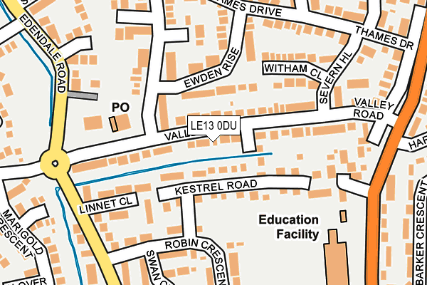 LE13 0DU map - OS OpenMap – Local (Ordnance Survey)