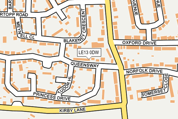 LE13 0DW map - OS OpenMap – Local (Ordnance Survey)
