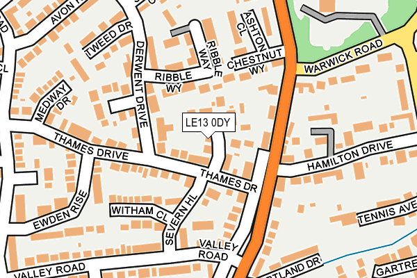 LE13 0DY map - OS OpenMap – Local (Ordnance Survey)