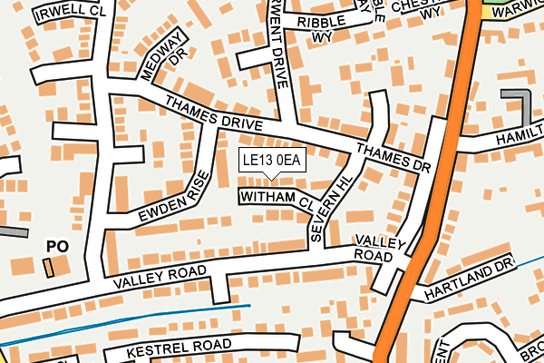 LE13 0EA map - OS OpenMap – Local (Ordnance Survey)