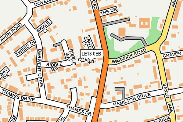 LE13 0EB map - OS OpenMap – Local (Ordnance Survey)