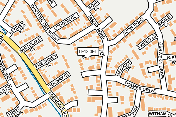 LE13 0EL map - OS OpenMap – Local (Ordnance Survey)