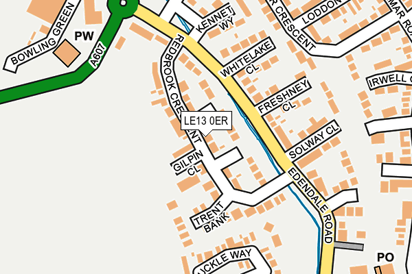 LE13 0ER map - OS OpenMap – Local (Ordnance Survey)