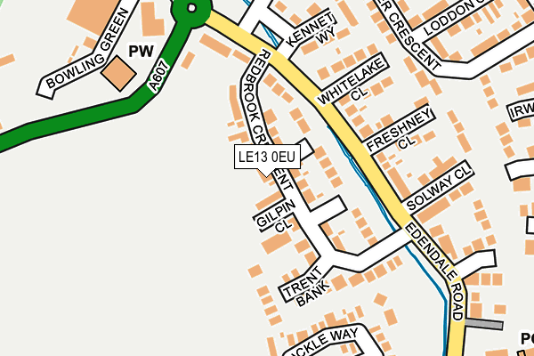 LE13 0EU map - OS OpenMap – Local (Ordnance Survey)