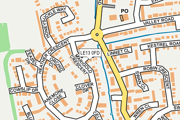 LE13 0FD map - OS OpenMap – Local (Ordnance Survey)