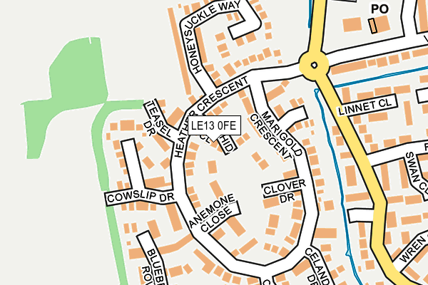 LE13 0FE map - OS OpenMap – Local (Ordnance Survey)