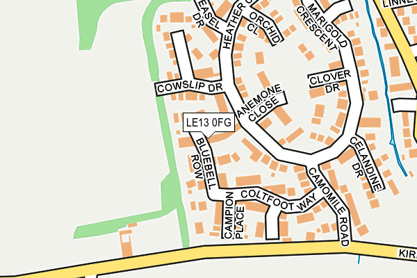 LE13 0FG map - OS OpenMap – Local (Ordnance Survey)