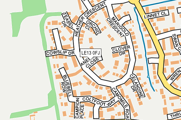 LE13 0FJ map - OS OpenMap – Local (Ordnance Survey)