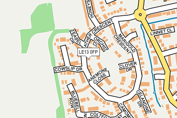 LE13 0FP map - OS OpenMap – Local (Ordnance Survey)