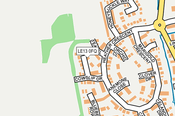 LE13 0FQ map - OS OpenMap – Local (Ordnance Survey)