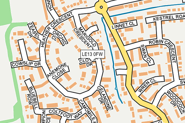 LE13 0FW map - OS OpenMap – Local (Ordnance Survey)