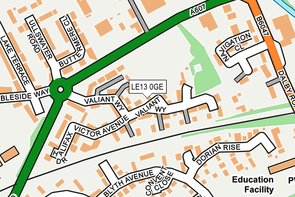LE13 0GE map - OS OpenMap – Local (Ordnance Survey)
