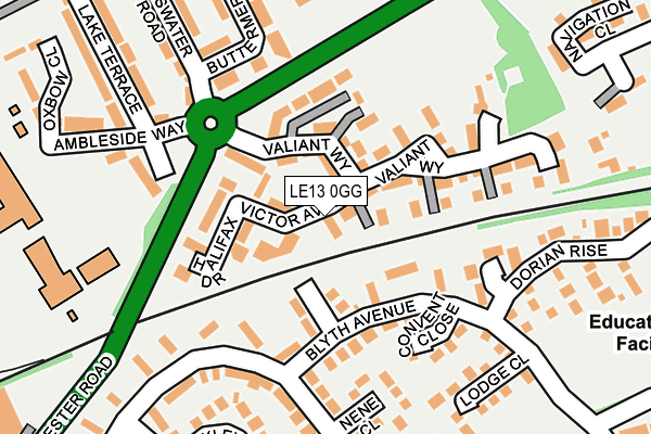 LE13 0GG map - OS OpenMap – Local (Ordnance Survey)