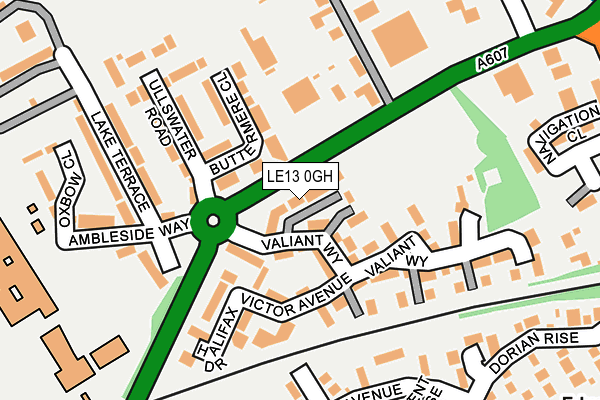 LE13 0GH map - OS OpenMap – Local (Ordnance Survey)