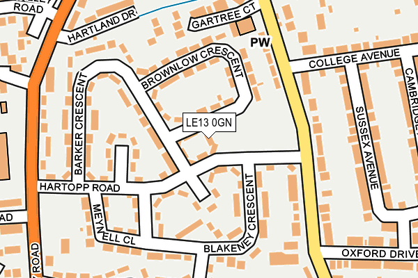 LE13 0GN map - OS OpenMap – Local (Ordnance Survey)