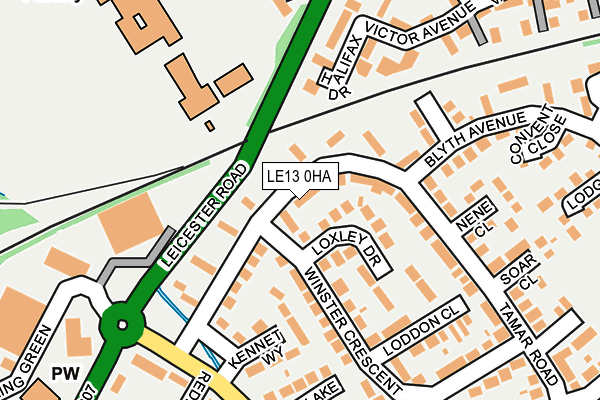LE13 0HA map - OS OpenMap – Local (Ordnance Survey)