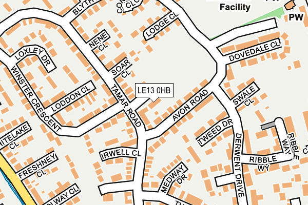 LE13 0HB map - OS OpenMap – Local (Ordnance Survey)