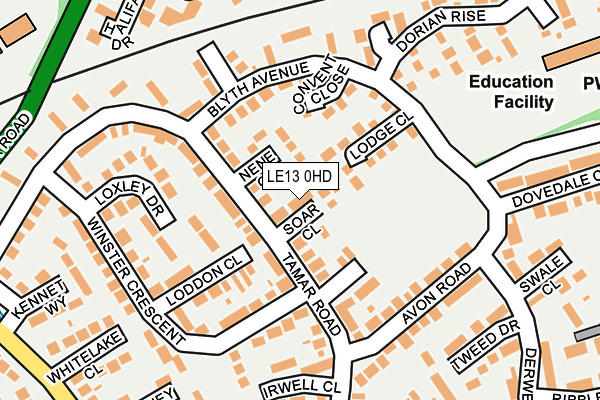 LE13 0HD map - OS OpenMap – Local (Ordnance Survey)