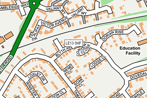 LE13 0HF map - OS OpenMap – Local (Ordnance Survey)