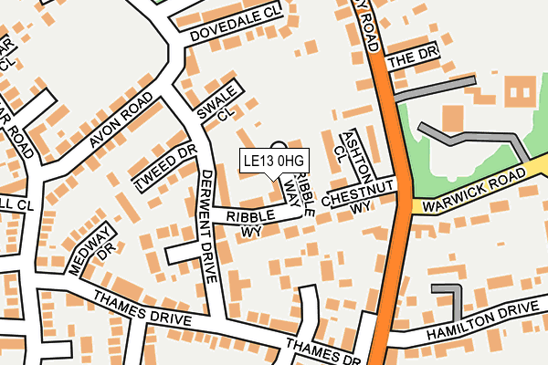 LE13 0HG map - OS OpenMap – Local (Ordnance Survey)